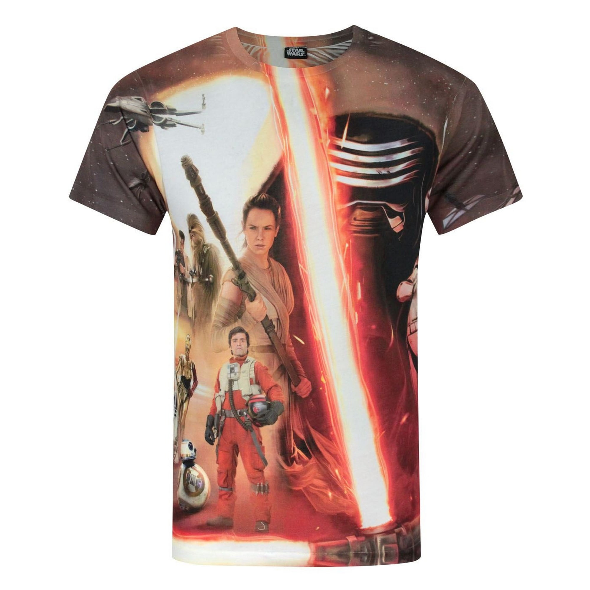 Star Wars (L, ) Mens Force Awakens Heroes & Villains Sublimation T-Shirt Multicoloured