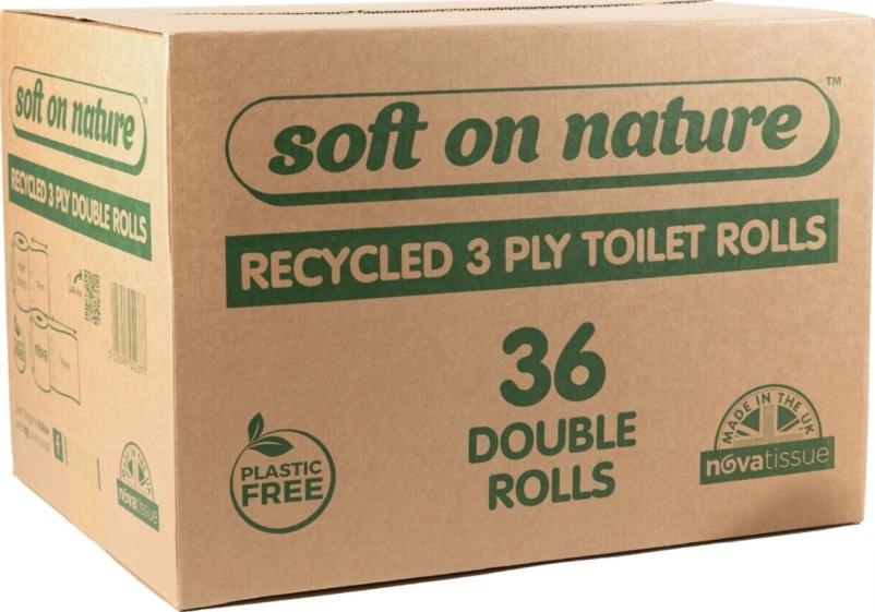 36 Double Toilet Rolls 3PLY Recycled Eco Tissue Paper Soft on Nature