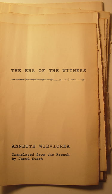 The Era of the Witness Wieviorka Stark Hardback John Wiley & Sons