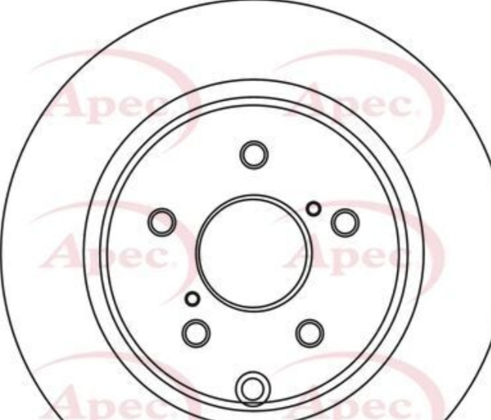 APEC DSK2814 Brake Disc Rear Solid 297mm Outer Diameter Fits Toyota Verso