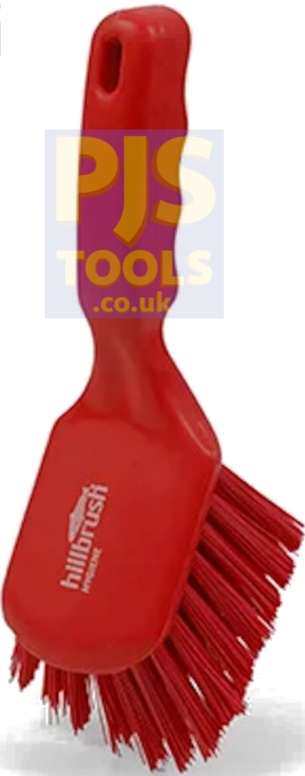 Hill Brush Salmon Red colour coded stiff polypropylene hand churn hygiene brush