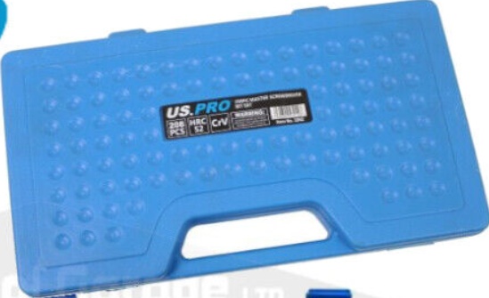 US PRO Tools 208pc Master Bit Set For Screwdriver, Drill 1/4"" Bits Holder 3262
