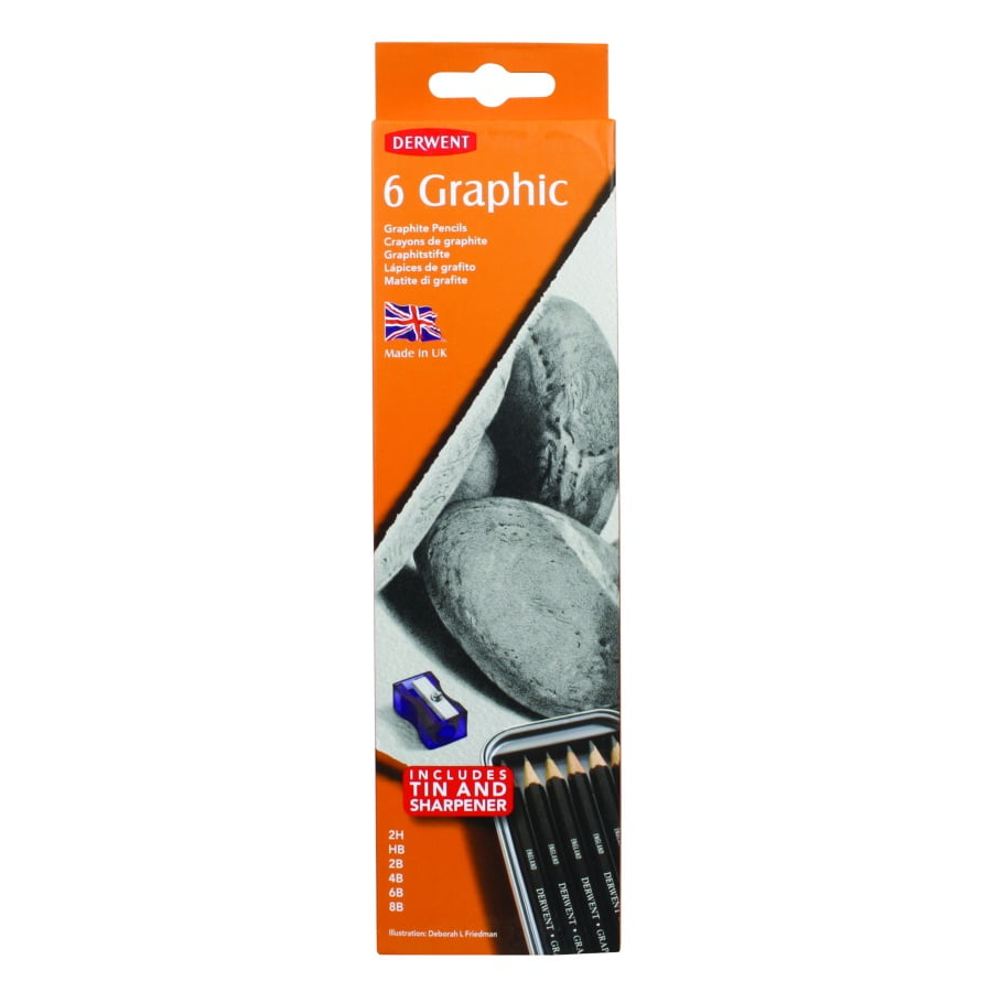 Derwent Graphic Pencil Tin Set Of 6
