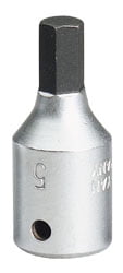 Draper 11126 Elora Hexagon Screwdriver Socket 1/4"" Sq Dr 5mm