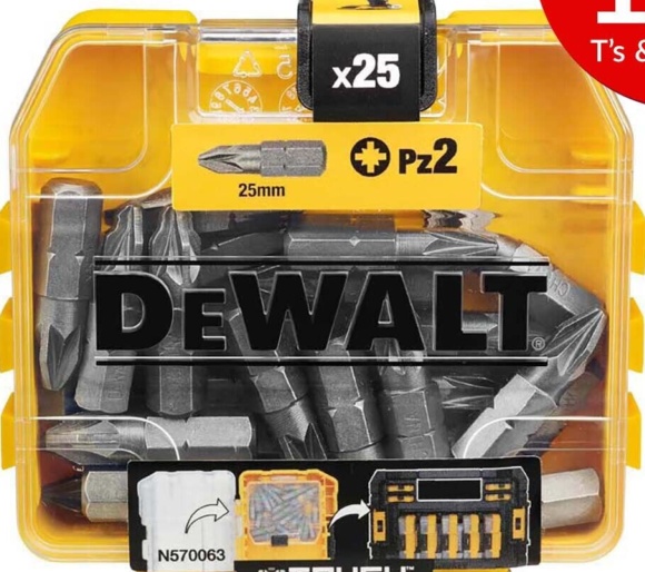 DEWALT Screwdriver PZ2 25 Piece Bit Set in Tic Tac Box DT71521QZ