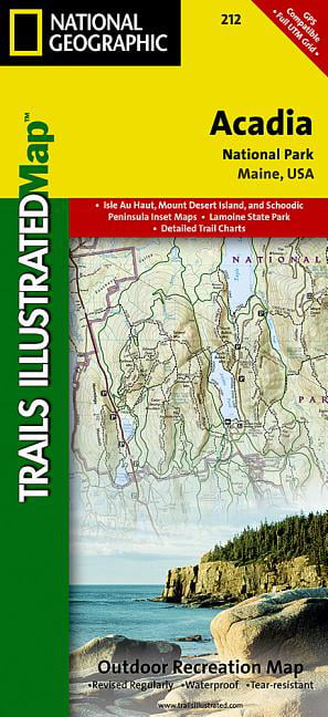 Acadia National Park Map Trails illustrated national geographic