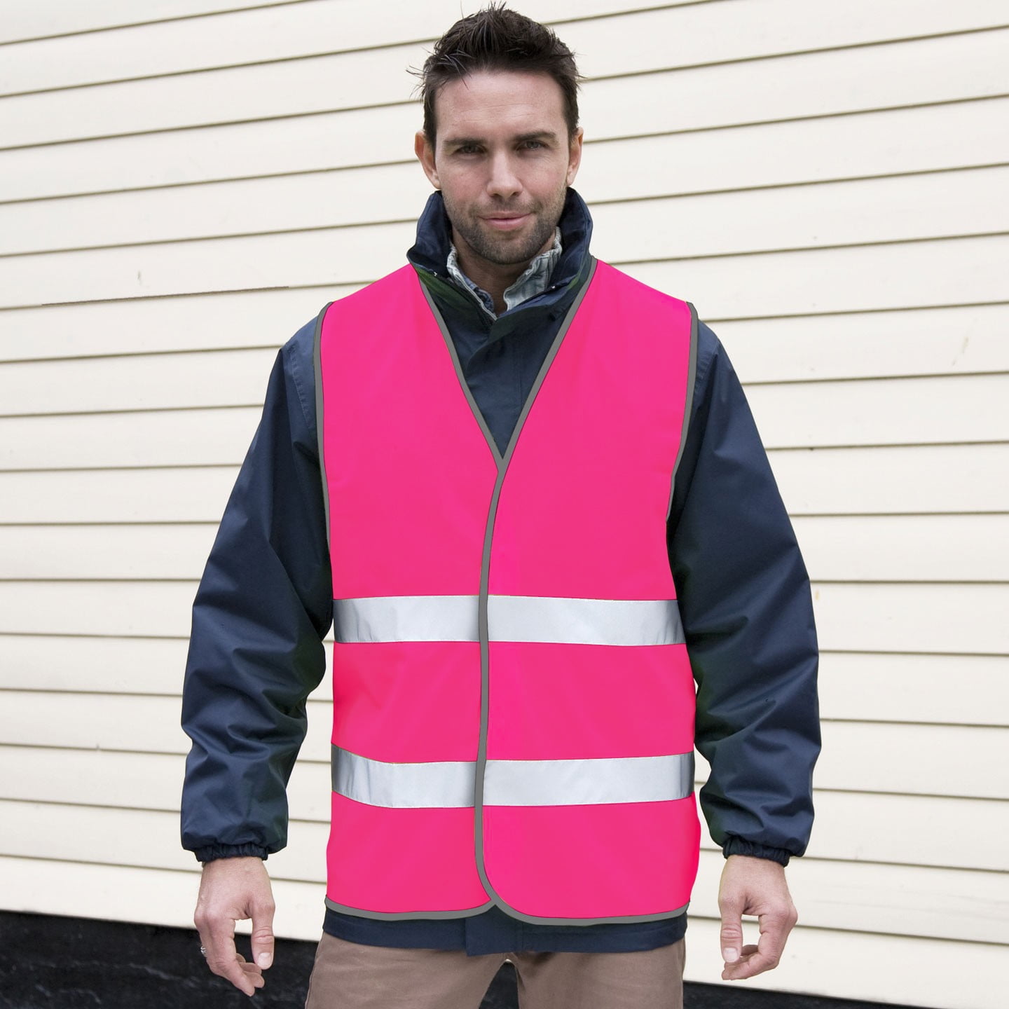 (2X/3Xl, Fluorescent Pink) Result Adults Unisex Safeguard Enhance Visibility Vest 5059444708596