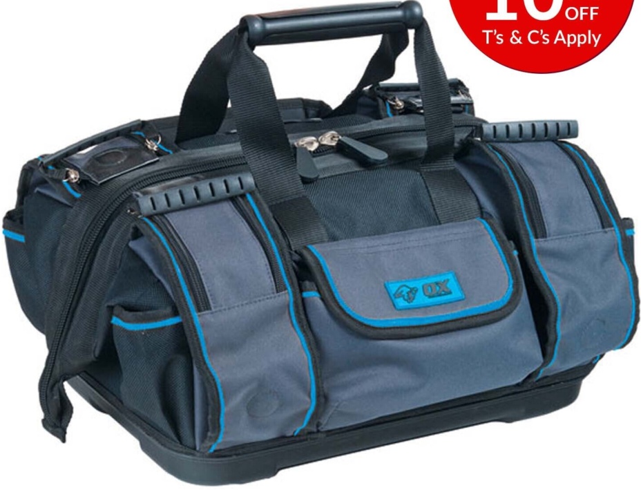 OX Tools Pro Super Open Mouth Tool Bag | Tool Case | Carry Case OX-P261645
