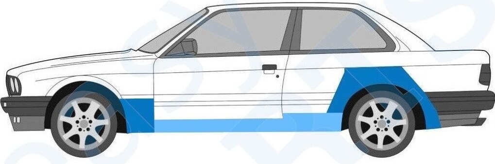 BMW 3 E30 1982-1987 2 DOOR 2x WING REPAIR PANEL+SILL REPAIR PANEL / SET / LEFT