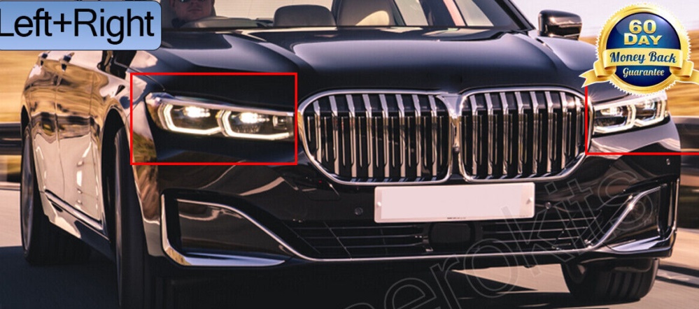 For BMW 7 Series G11 G12 19-2022 Left+Right Headlamp Headlight Lens Clear Cover
