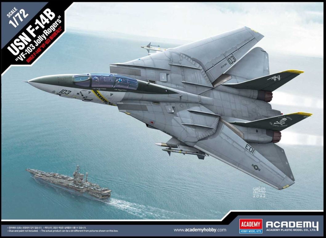 Academy Us Navy F-14B Vf-103 Jolly Rogers Model Kit 1:72 Size 1 - Image 6