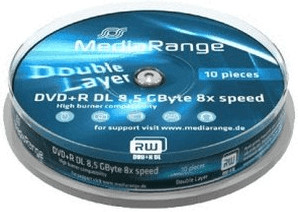 20 MediaRange Dual DVD+R DL 8x 8.5GB Double Layer Branded Blank discs MR466