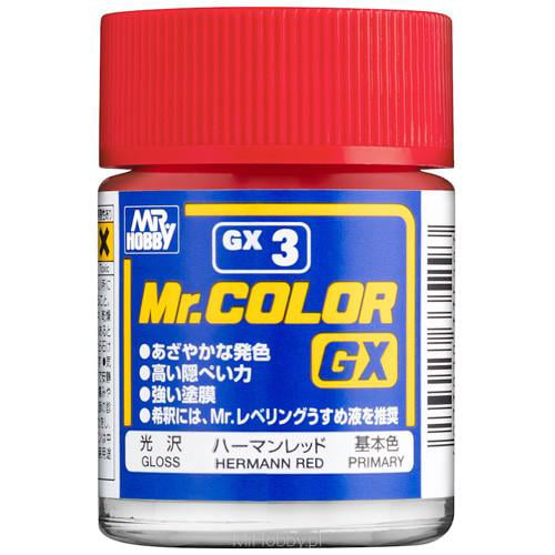 Mr. Hobby Mr. Colour - GX-3 - Hermann Red Gloss 18ml Model Paint