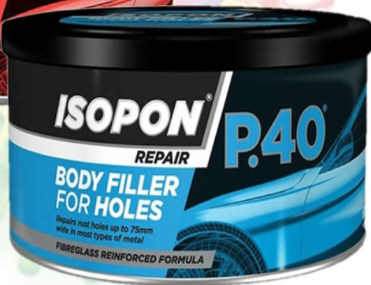 U-Pol David's Isopon P38 & P40 Body Filler Compound Car Body 2x250ml Repair Kit