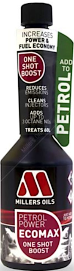 Millers Oils Petrol Power ECOMAX Fuel Treatment Additive - One Shot Boost 250ml