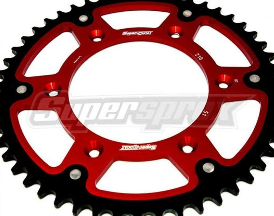 Supersprox Stealth Red 51 D Crown For Motorcycle Parts Accessories