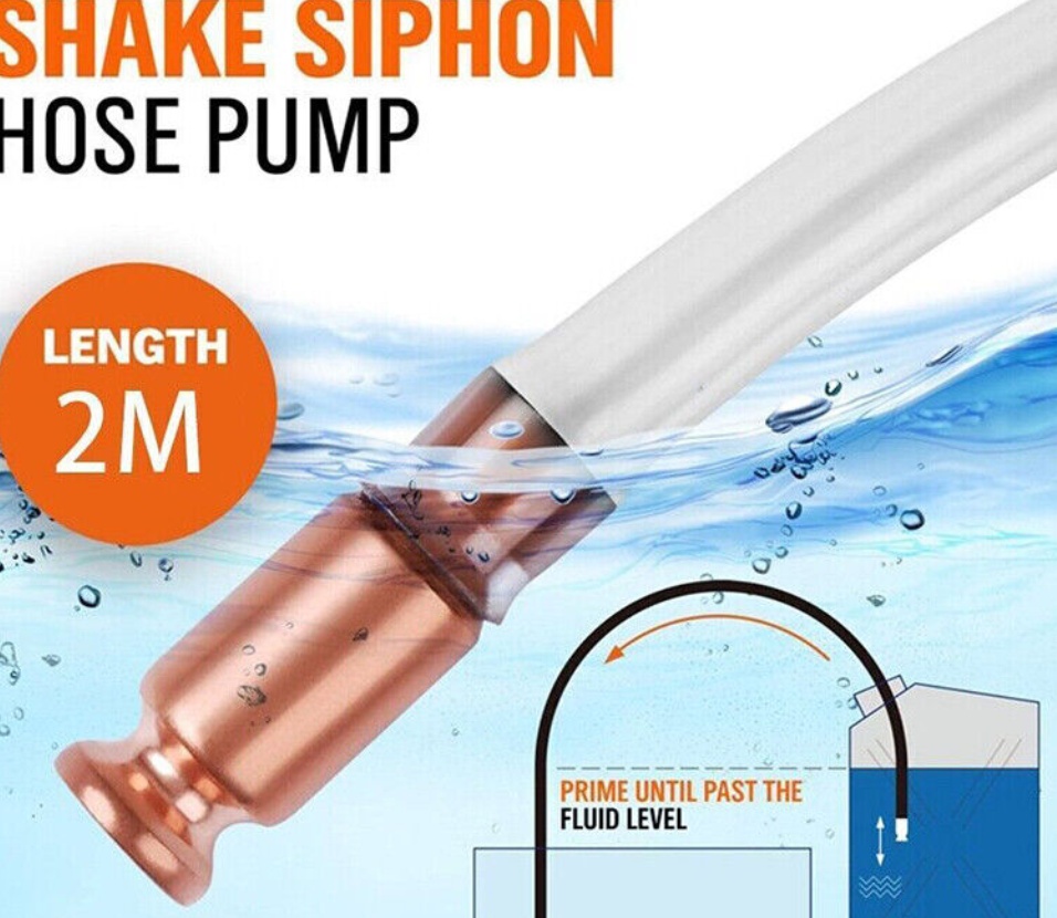 2M DIESEL JIGGLE SYPHON HOSE SIPHON PUMP WATER FUEL SELF PRIMING LIQUID TRANSFER