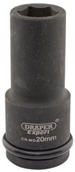 Draper 05052 Draper Hi-TORQ Deep Impact Socket 3/4"" Sq Dr 20mm
