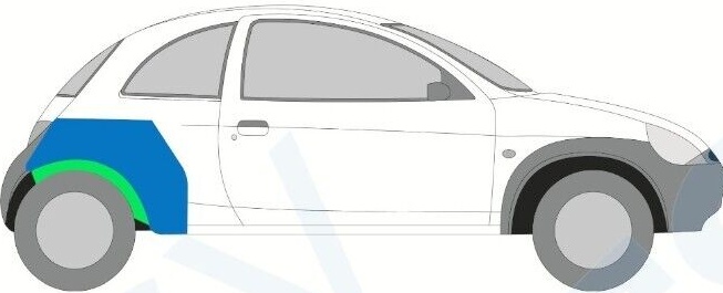 FORD KA 1996-2008 INNER+OUTER REAR WHEEL ARCH REPAIR PANEL / SET / LEFT