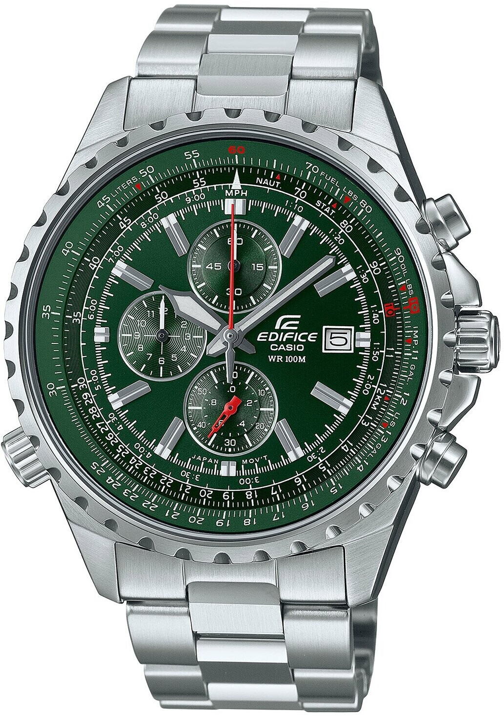 CASIO EF-527D-3AVUEF⎪EF-527D-3A⎪EDIFICE⎪HOMBRE⎪Casio Piloto⎪VERDE⎪Casio Aviator