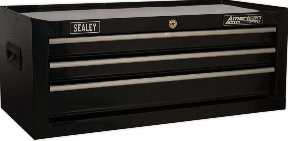 Sealey AP223B American PRO Mid-Box Tool Chest 3 Drawer - Black