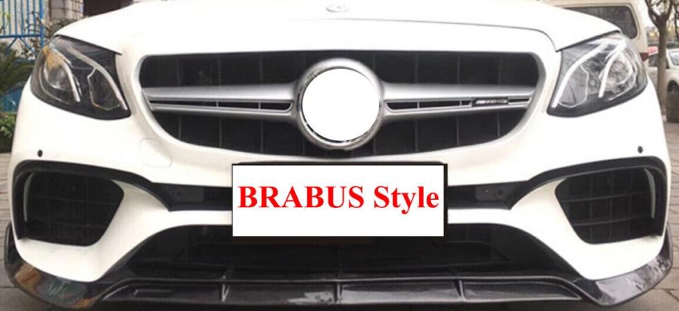 FOR MERCEDES E W213 REAL AMG E63 FRONT SPLITTER SPOILER GLOSSY BLACK 2016-2020