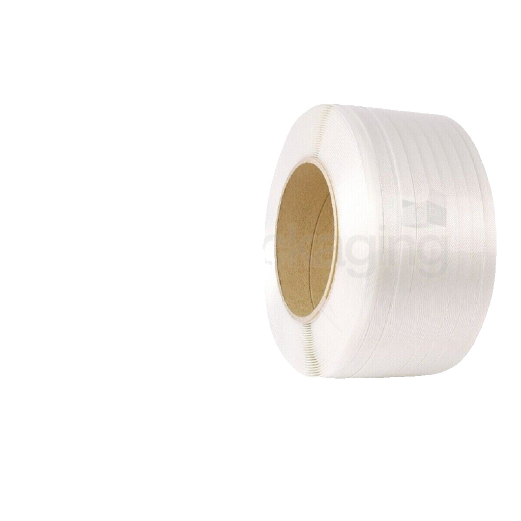 2 x 3000M WHITE MACHINE POLYPROP PALLET STRAPPING COILS REELS 12mm *24HR DEL*