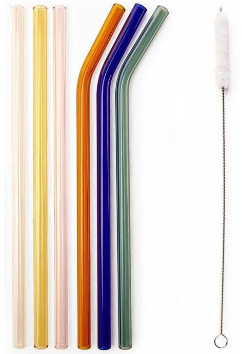 Colourful Reusable Glass Straws