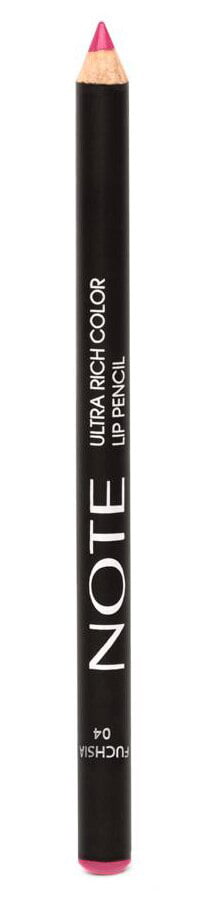 Note Cosmetics Ultra Rich Color Lip Pencil No. 04 0.04 Ounce