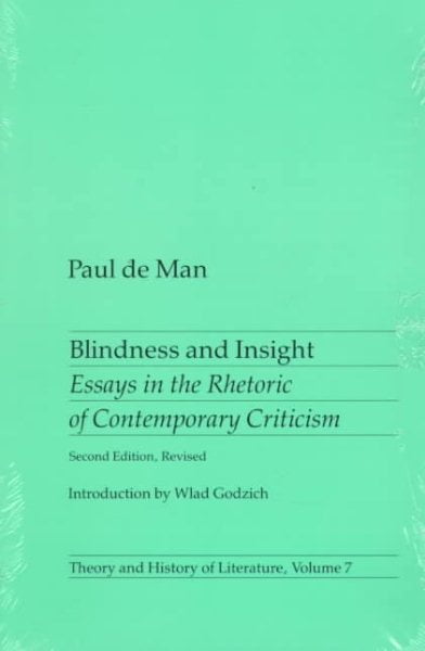 Blindness and Insight by Paul De Man - 9780816611355