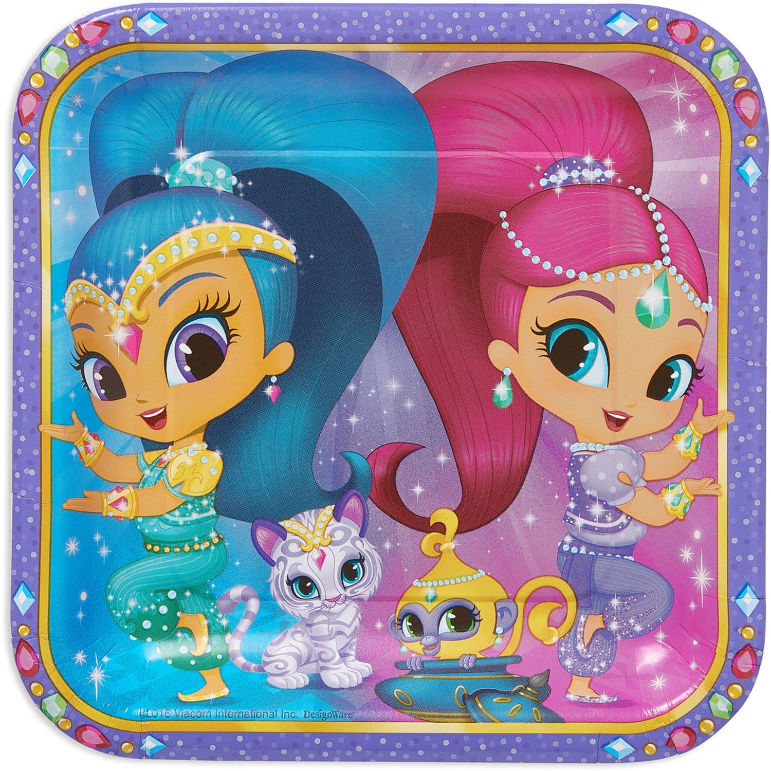 Shimmer and Shine Paper 23cm Square Party Plates Tableware  - Pack of 8