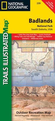 Badlands National Park Map Trails illustrated national geographic