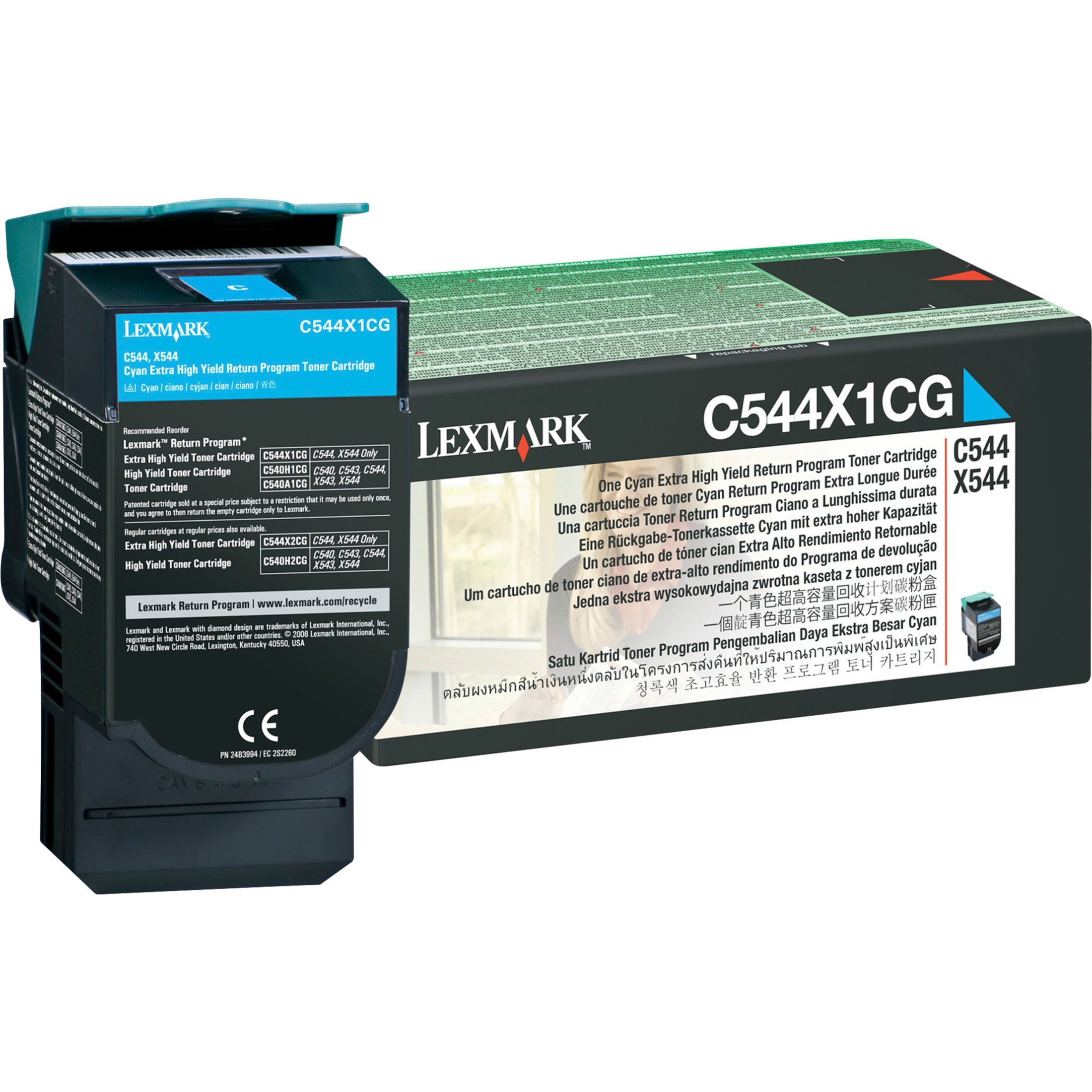 Original Lexmark C544X1CG Toner for C544 C546 X544 X546 X548 - Cyan