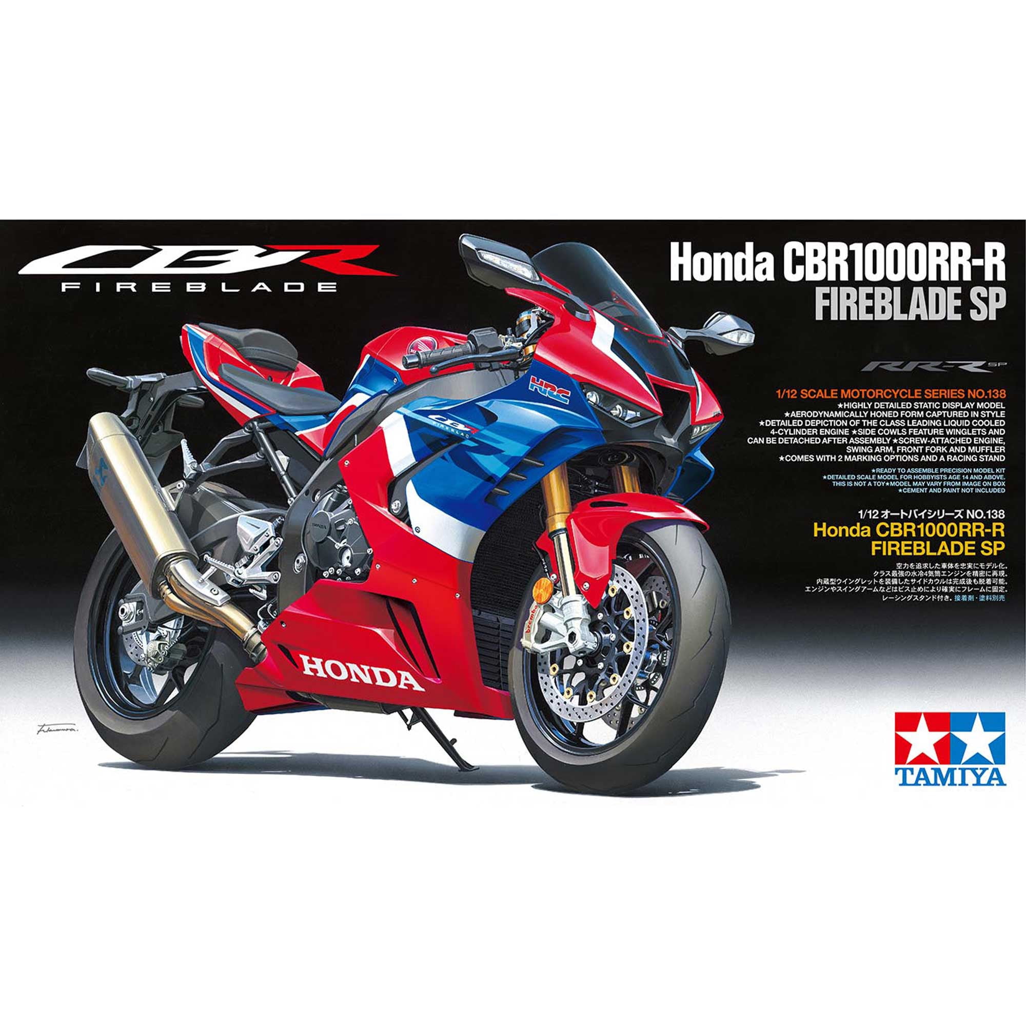 Tamiya 14138 Honda CBR1000RR-R Fireblade Sp 1:12 Scale Plastic Bike Model Kit