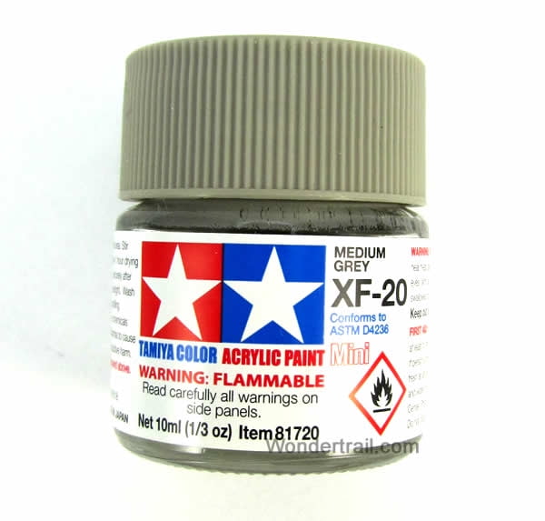 TAMIYA Acrylic Paint 10ml - XF-20 Medium Grey - Model Kit Paint Humbrol