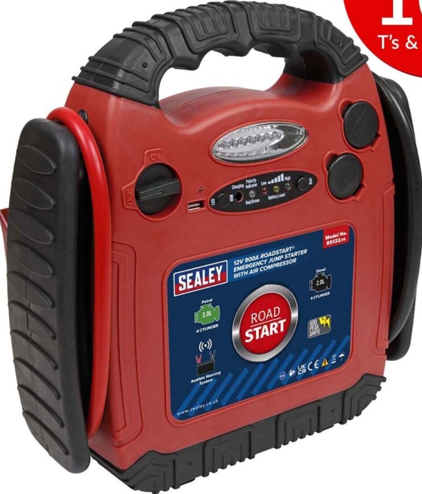 Sealey RS132 RoadStart 12V Emergency Jump Starter with Air Compressor 90