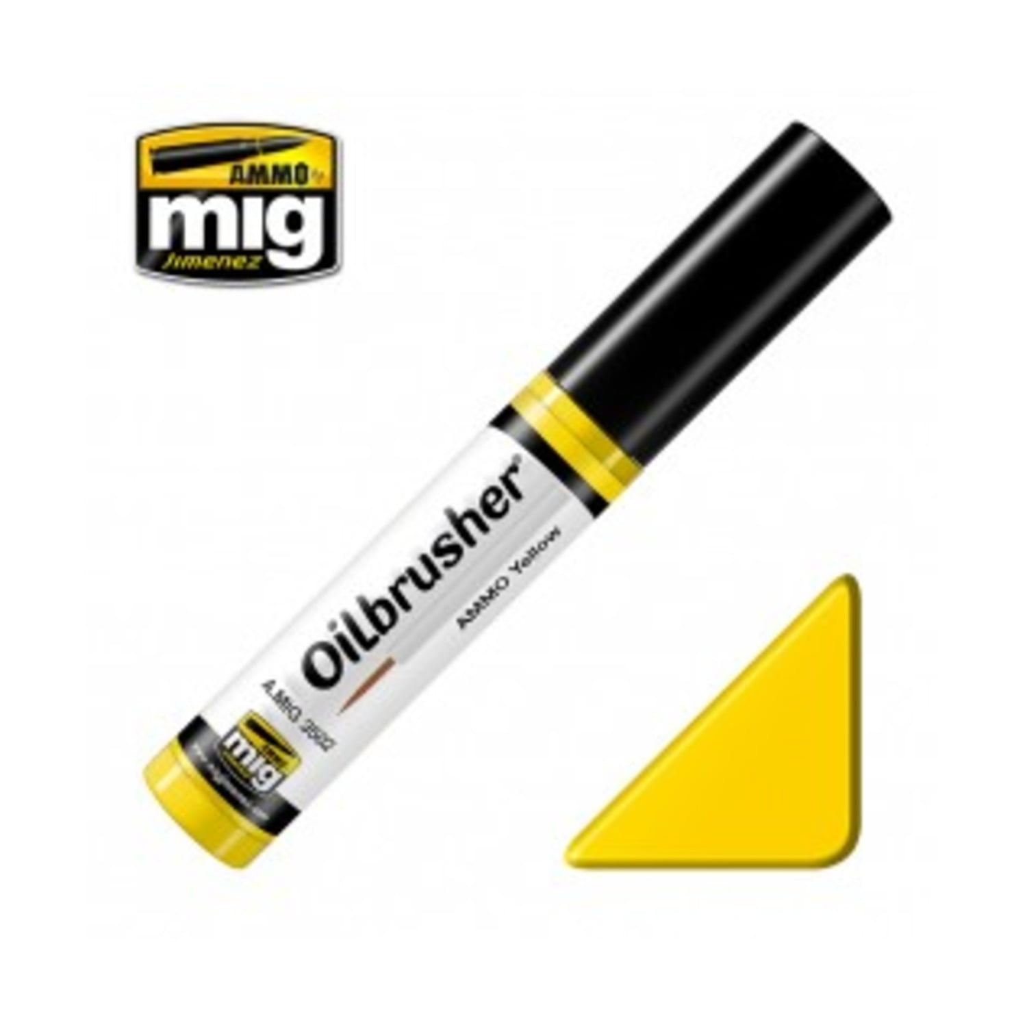 Ammo By Mig Jimenez Ammo Yellow Oilbrusher With Fine Brush Applicator A.MIG-3502