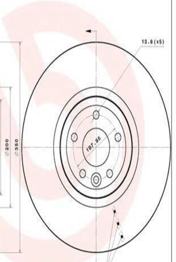 09.D064.11 Brake Disc x2 Front 350mm Fits Jaguar XE XF 2 Sportbrake By Brembo - Image 12