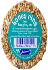 JOHNSONS BUDGIE PARAKEET HONEY SEED RINGS TASTY BIRD TREATS MILLETS PACK OF 15
