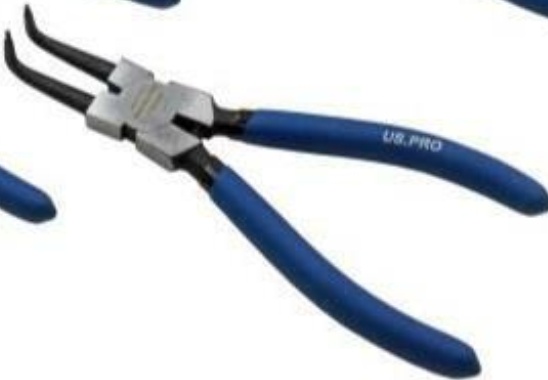 US PRO Tools 4 Piece 7"" Circlip Pliers Set - Internal External Bent & Straight