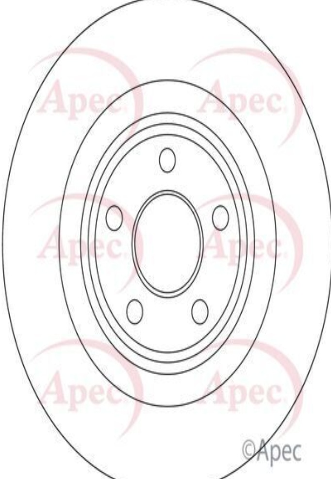 Braking System Brake Disc APEC DSK3444 Rear Solid Fits Volvo XC40 Outer Ø 302mm