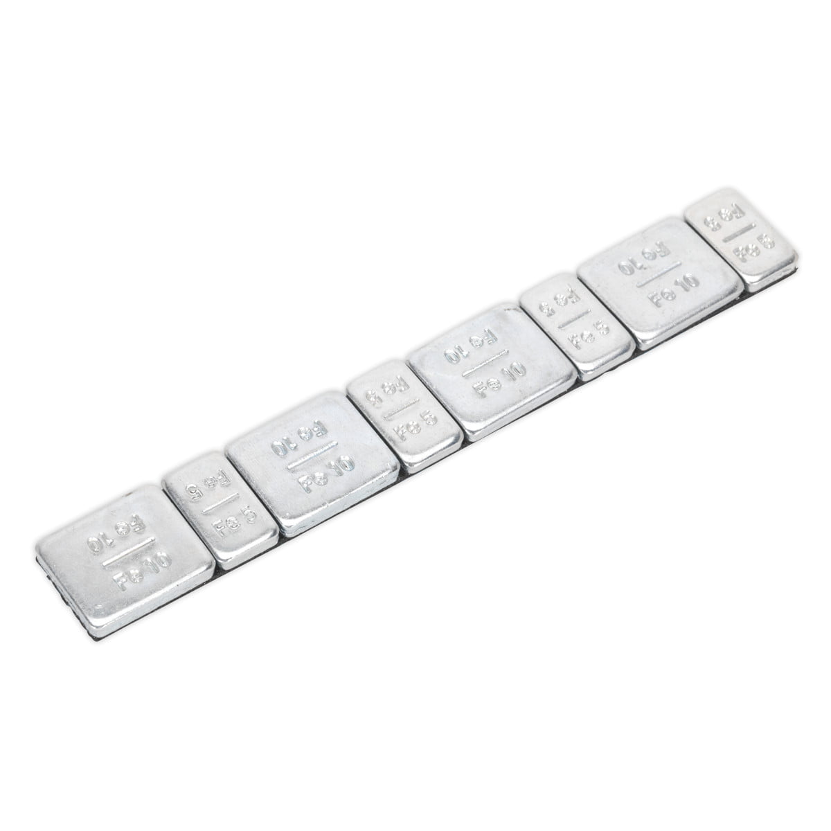 Sealey WWSA510 Zinc Plated Steel Adhesive Wheel Weight 5/10g Strip of 8 - P
