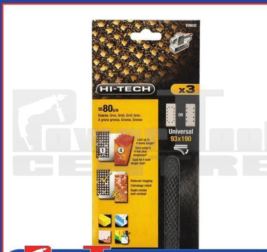 Pack of 3 Black & Decker STA39032 Piranha Mesh 1/3 Sanding Sheets 93 x 190mm 80g