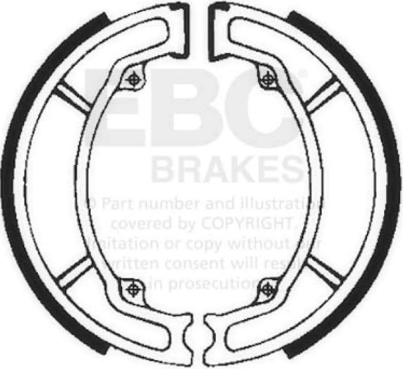 EBC Brake Shoe Set (5) 1K Rear Left for Yamaha TT 600 L 1984