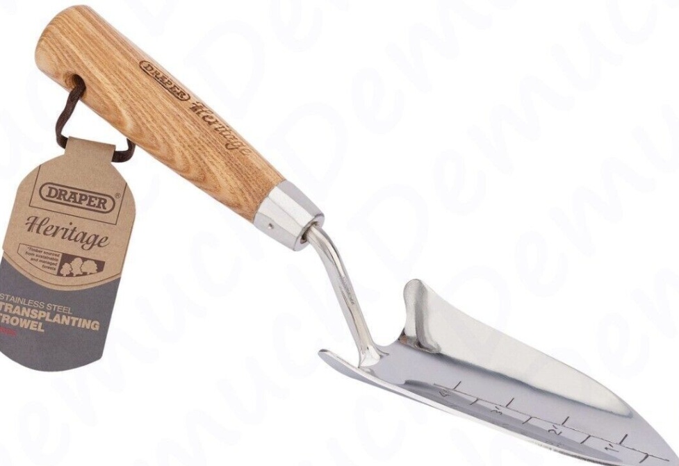 Draper 99022 Draper Heritage Stainless Steel Transplanting Trowel + Ash Handle