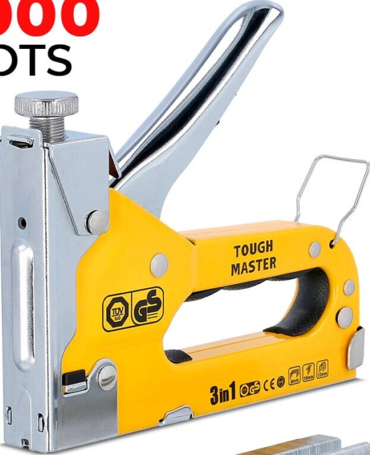 3In1 Staple Gun Industrial Heavy Duty Stapler Tacker Nail Upholstery 300 Staples