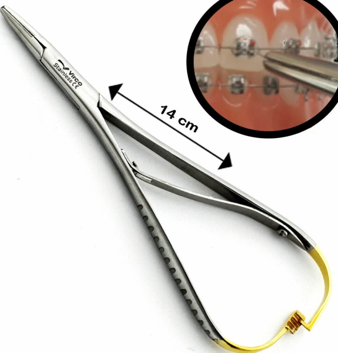 Mathieu Ligating Forceps Needle Holder Suture Orthodontic Ligature Pliers 4X