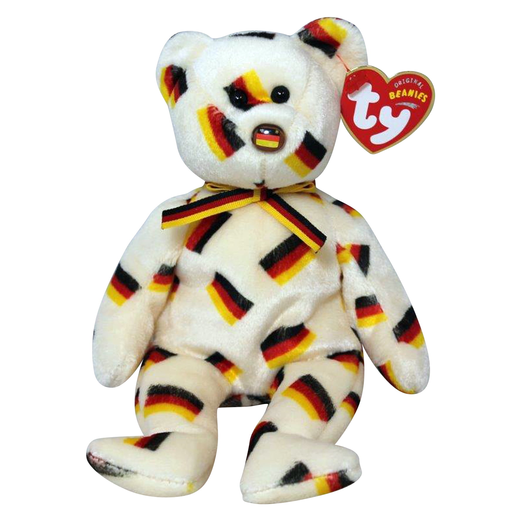 TY BEANIE BABY-DEUTSCHLAND FLAG NOSED BEAR - MINT CONDITION  - RETIRED WITH TAGS