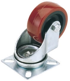 Draper 65513 Polyurethane Wheeled Swivel Plate Fixing Castor 75mm Diameter SWL 7
