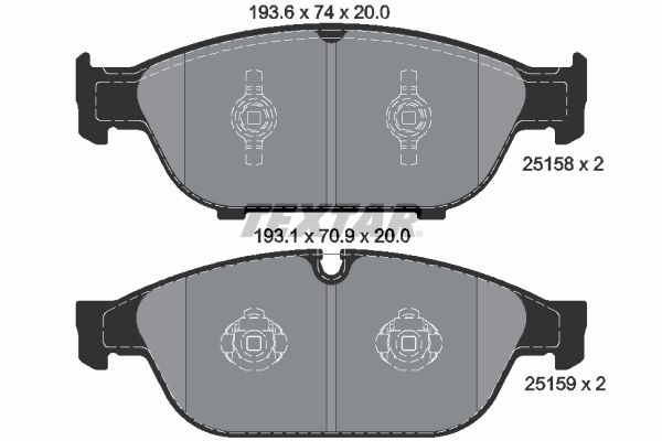 Brake Pad Set For Disc Brake Front Fits Audi A6 A6 Allroad A7 A8 TEXTAR 2515802